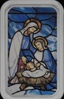2025 PAMP Holiday Nativity Scene Stained Glass 1 oz Silver Colorized Bar