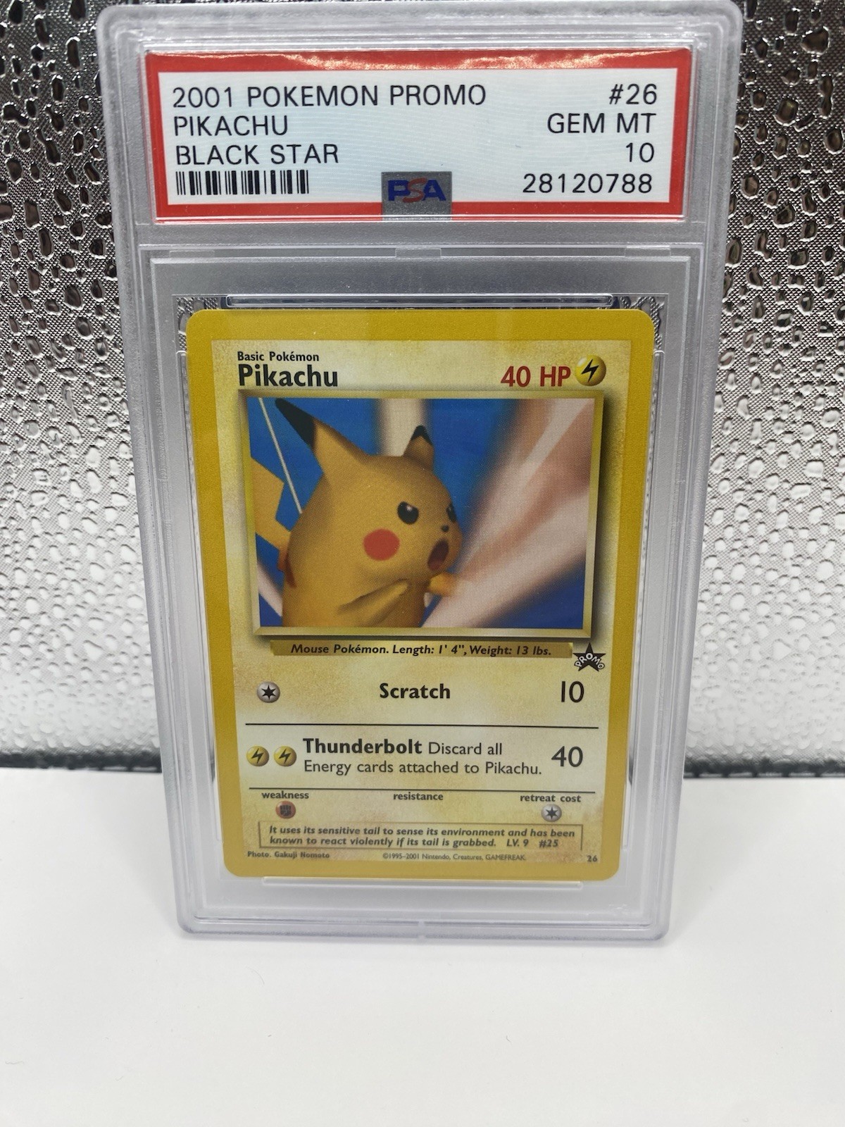 PSA 10 Pokémon Pikachu TCG Black Star Card #26 2001 Promo Vintage