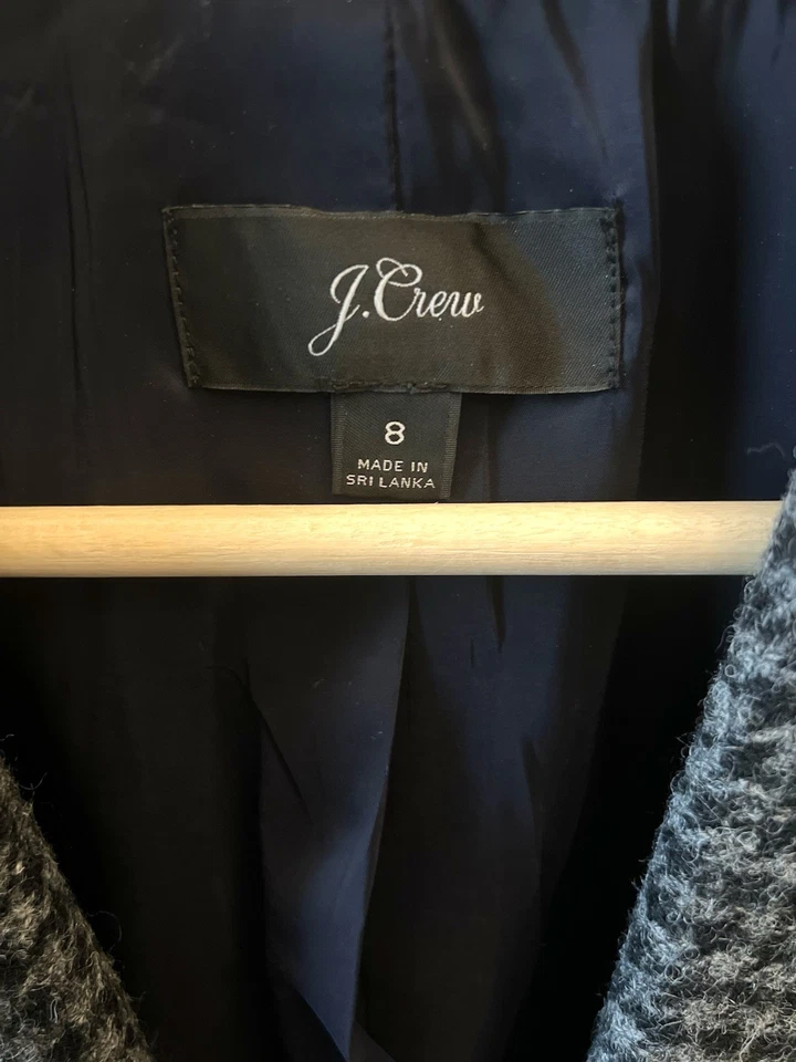 Blazer para mujer J.Crew Parke pata de gallo negro/pizarra 100 % lana talla 8 Foto 3 de 4