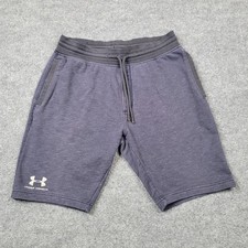 Under Armour Shorts Mens Large Blue French Terry Sweat Drawstring Pockets Casual