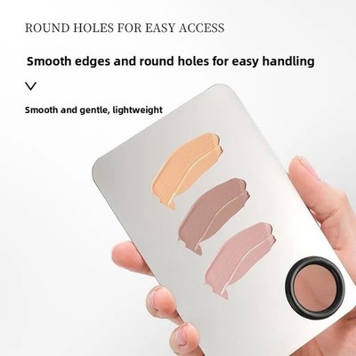 2 Stück Make-up Foundation Spatel Set Edelstahl Palette & Mischschale