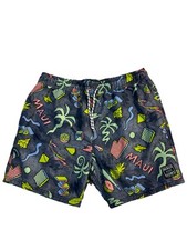 Maui and Sons Men's 7" Stretch Swim Trunks Shorts No Liner 90s Island Slice