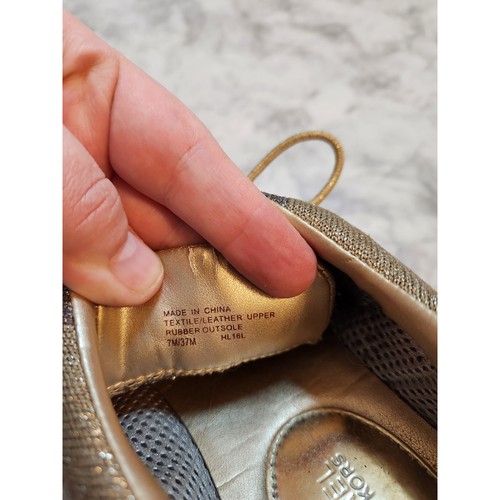 Michael Kors Low Women's Gold Sparkle Lace Up Running Sneakers Shoes Size 7M - Picture 7 of 7