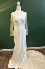Jenny Yoo Alexandra Ivory Wedding Dress Size 12 Long Sleeve Beaded 12311N
