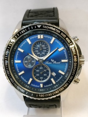 LUCIEN PICCARD CHRONOGRAPH QUARTZ BLUE DIAL 12552 JAPAN MEN'S