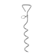 Dog Tie-Out Stake, Durable Silver Spiral Anchorstake, Secure Outdoor Tetherin...