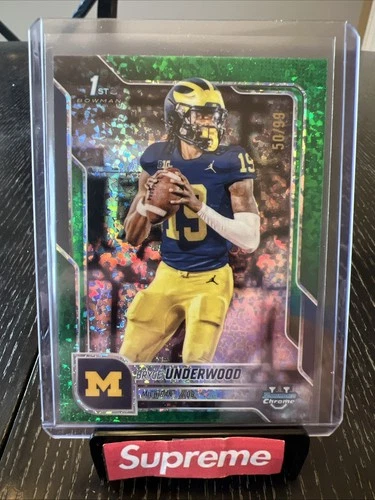 2025 Bowman Chrome University Bryce Underwood 1st Chrome Green Diamond /99