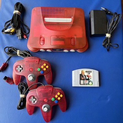 Watermelon Clear Nintendo 64 (N64) Console (Region Free) Bundle Lot w/ Game