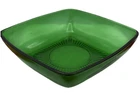 Vtg. Anchor Hocking 1950’s Charm Forest Green Glass Square Fruit  Bowl