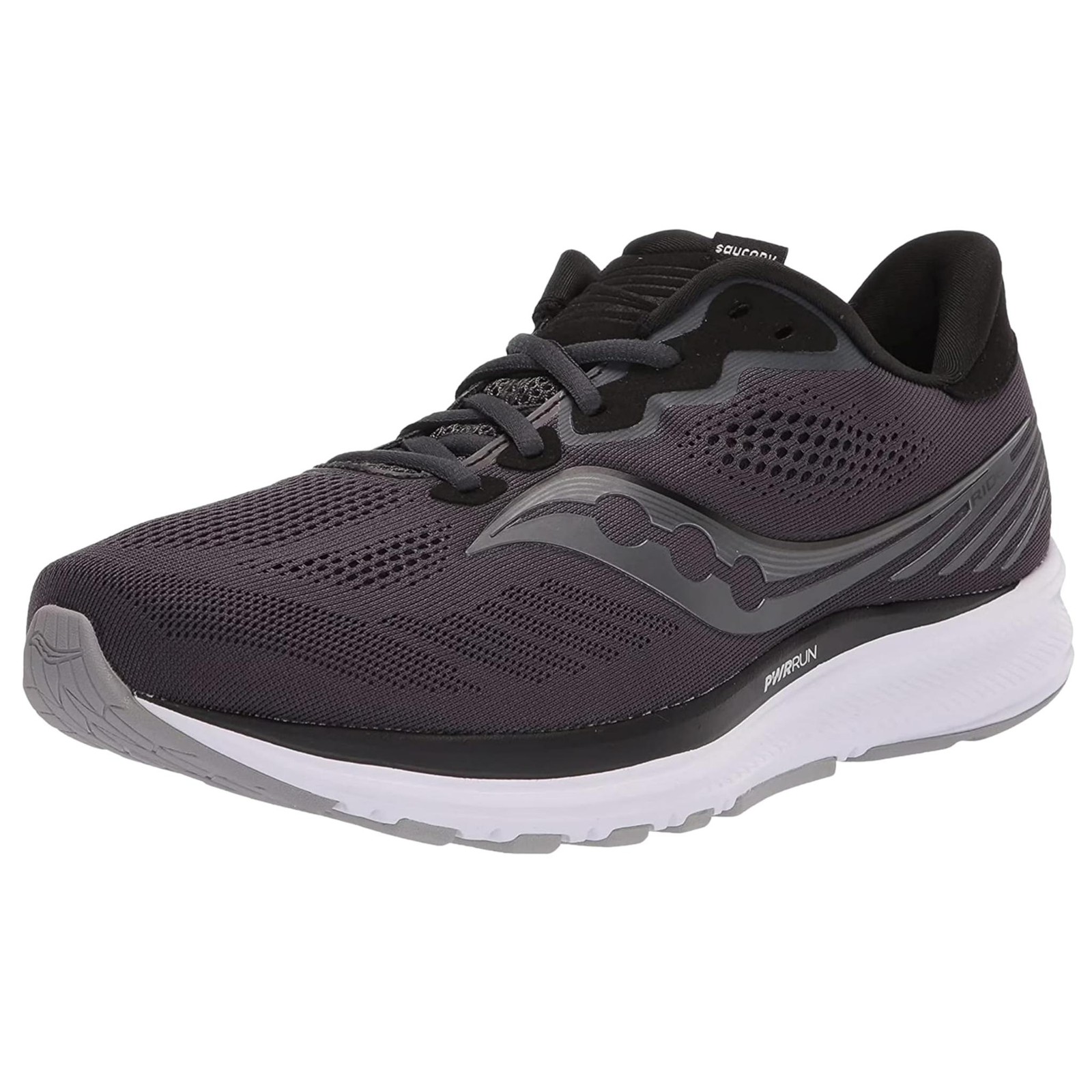 Saucony Mens Ride14 Running Shoe, Charcoal/Black thumbnail 5