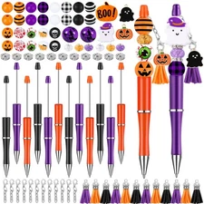 Vellibring 12 Set Halloween Crafting Pens Fall Beadable Pens Bulk Ballpoint D...