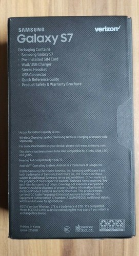 Samsung Galaxy S7 Edge Retail Box Original Verizon Box With Tray 32gb - Picture 6 of 6