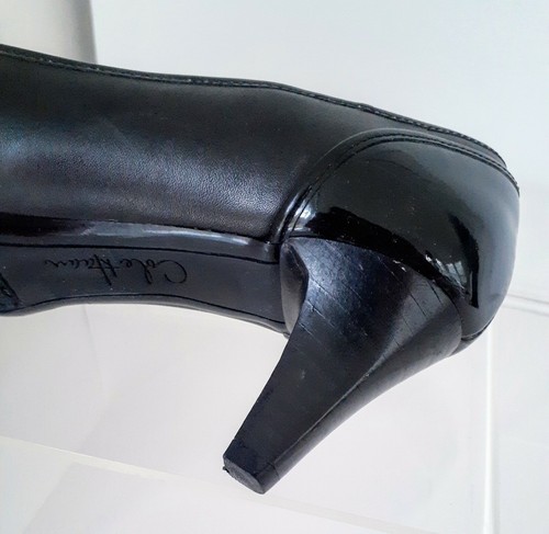Cole Haan Liana Mid Pump Womens Black Gold Buckle Accent Size 6.5 - Picture 5 of 9