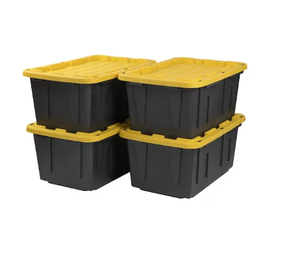 Large Stackable Storage Totes - 4 Pack