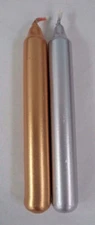 Set of 2 4" Metallic Spell Chime Candles: Choose Silver, Gold, or One of Each!