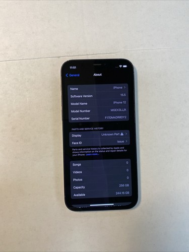 Apple iPhone 12 256GB Factory Unlocked GSM + CDMA BEZ FACE ID Czarny - Zdjęcie 7 z 11