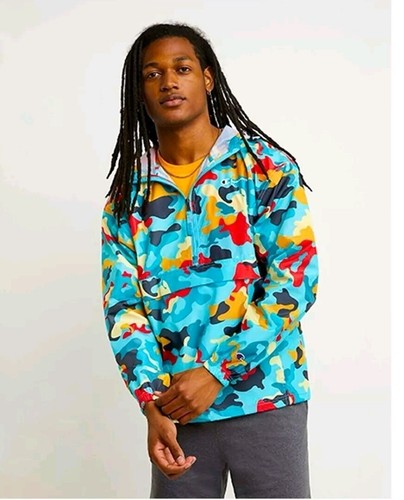 NEW Champion Men's Abstract Camo Stadium Rain Jacket 1/4 Zip - Size Medium - Picture 3 of 3