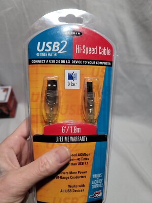 BELKIN Pro Series USB A Plug/B Plug For MAC or USB-Ready PC, 6 Ft., BRAND NEW
