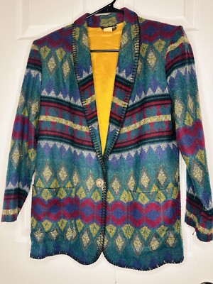 DAVID PAUL NEW YORK Aztec Southwestern Jacket Blazer size M women's
