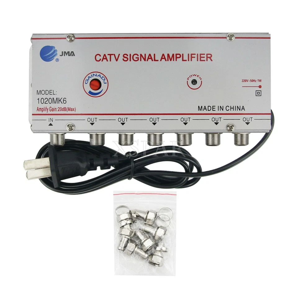 JMA 1020MK6 CATV Signal Amplifier Home Cable TV Amplifier 1 Input 6 Outputs 20DB - Image 2 of 4