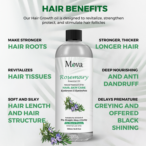 ROSEMARY OIL Hair Growth Hair REGROWTH Strengthening HAIR TREATMENT OIL 30ML - Picture 4 of 6