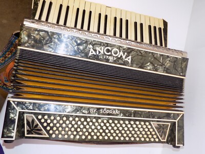 Ancona By Soprani Accordion w/ Original Case WORKING Vintage