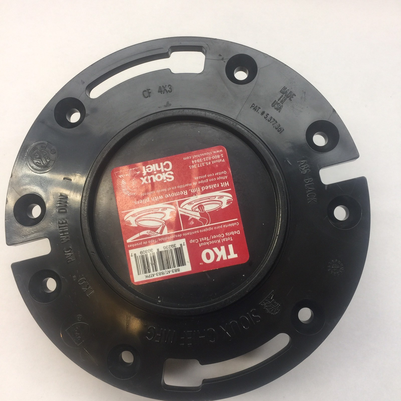 Sioux Chief Total Knockout 3 In. Hub/Inside 4 In. ABS Toilet Flange Fl – Hemlock Hardware Sioux Chief Total Knockout 3 In. Hub/Inside 4 In. ABS Toilet Flange Fl – Hemlock Hardware