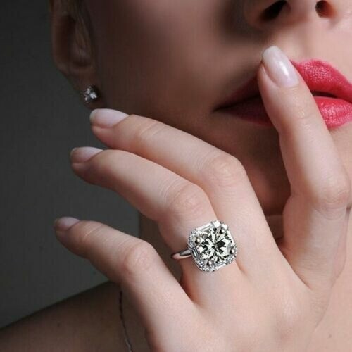 3.60 Ct Lab-Created Round Cut White Diamond Wedding Ring 925 Sterling Silver - Picture 4 of 4