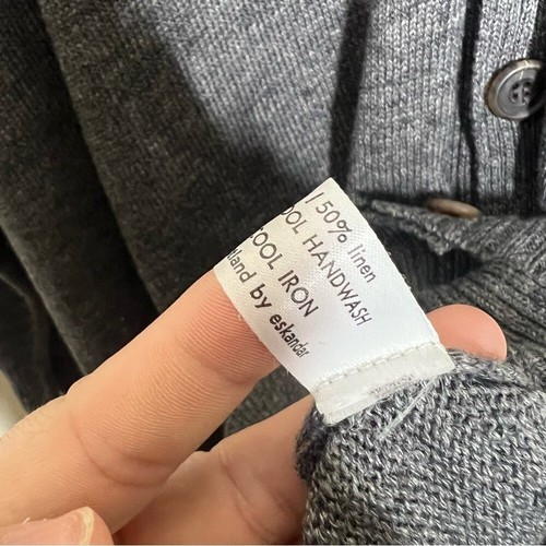 Eskandar Womens Lagenlook Gray Button Front Sweater Cardigan Oversized One Size - Picture 7 of 10