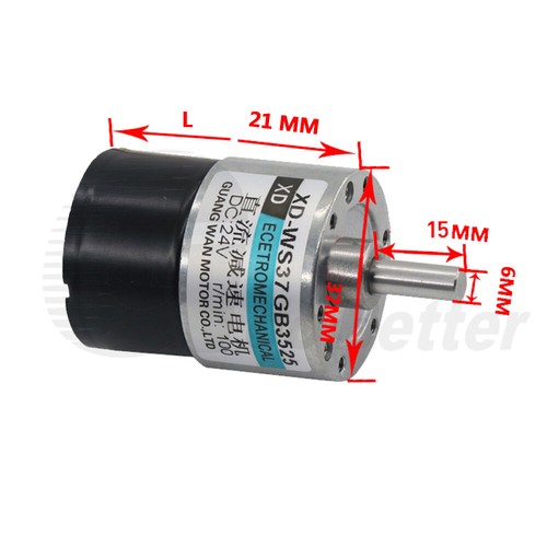 37GB3525 37mm DC 12V/24V Brushless Gearmotor Gearbox Motor Metal Gear 5 - 600RPM - Picture 4 of 10