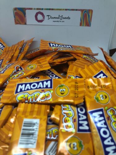 100 x HARIBO MAOAM STRIPES FRUIT CHEWS SWEETS PARTY BAGS CHOOSE YOUR OWN FLAVOUR - Picture 1 of 12