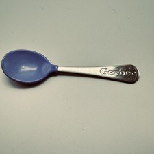 Vintage Gerber Baby Spoon Blue Soft Tip Bite Coating