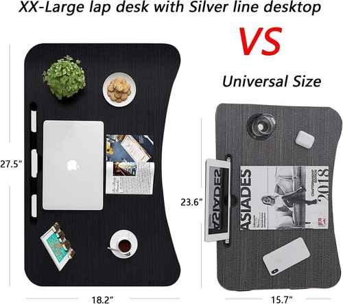 Extra Wide Portable Laptop Tray - Non-Slip Foldable Table for Work & Meals - Picture 4 of 9