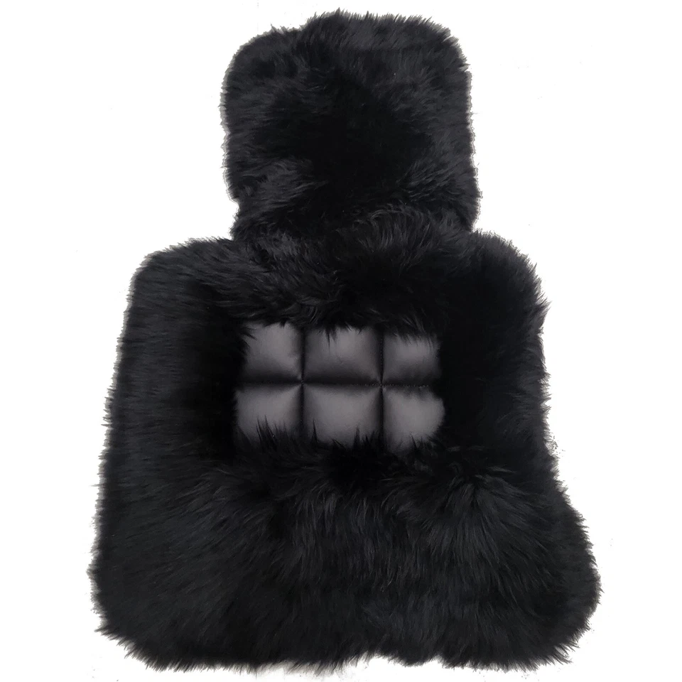 🔥 Alfombrillas de piel de oveja de pelo largo negras genuinas para Bentley Arnage 1999-2009🔥 Foto 3 de 4