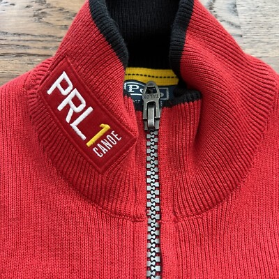Vintage Rare Polo Ralph Lauren PRL1 Canoe K1 Kayak Full Zip Red