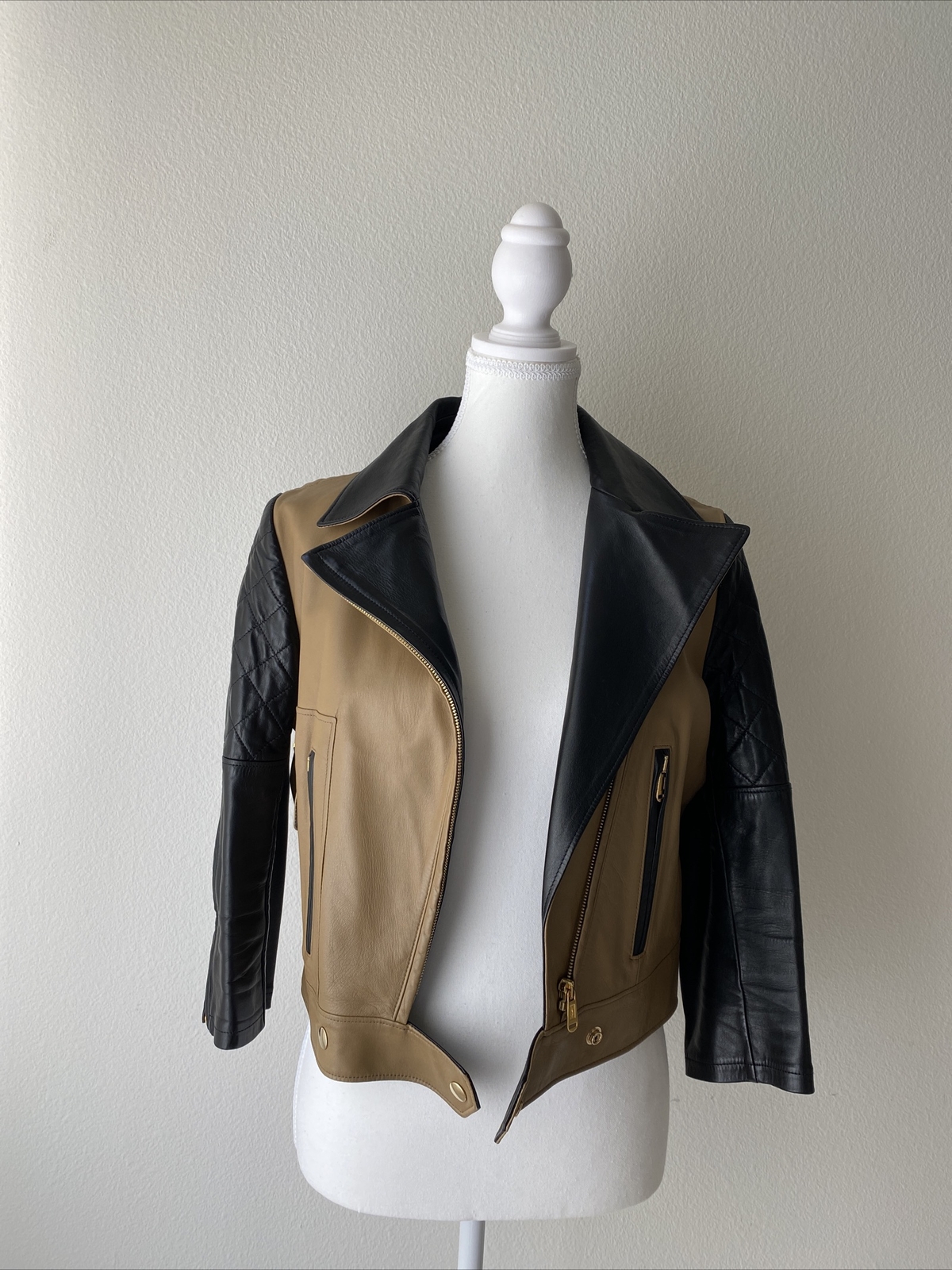 SAINT LAURENT YSL Nappa Giacca in Pelle Ottime Condizioni M