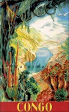 Africa Congo 1930's Jungle Vintage Poster Print Retro Travel Art Wall Décor