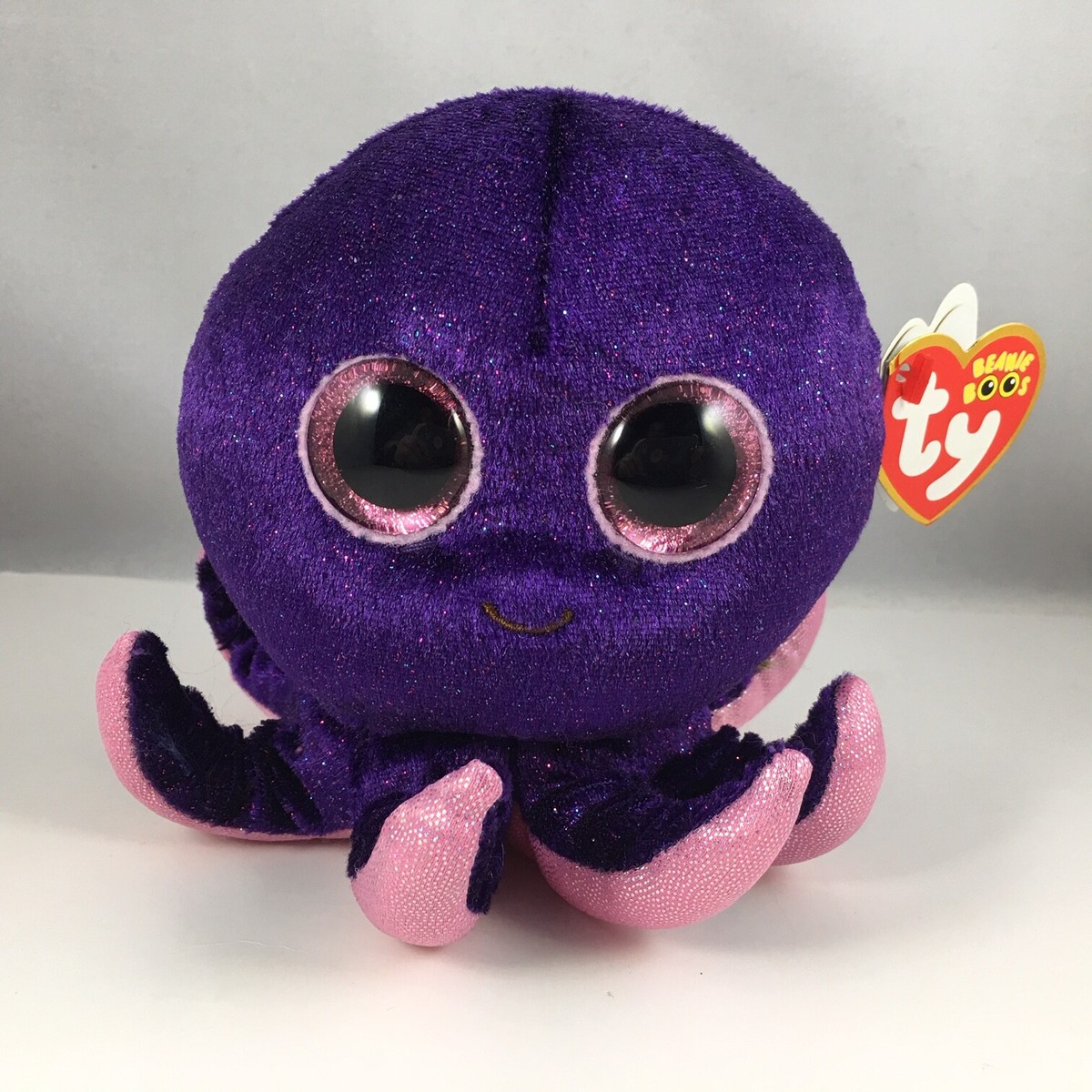 TY Beanie Boos INKY the Octopus (Glitter Eyes) (6 Inch) (Exclusive) NEW  MWMTs