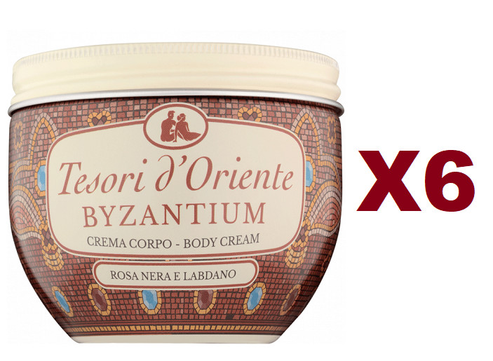 Scorta 6x Tesori d'Oriente Byzantium Crema Corpo 300ml Rosa Nera