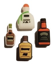 Liquor Bottles Shoe Charms 4 PC Set NEW For Shoes, Bracelets, Crafts More