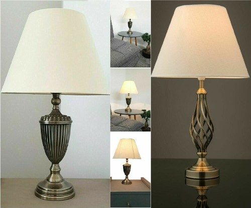 Retro Traditionell Tischlampenschirm Nachttisch Antik Messing Lampen Wohndeko - Bild 2 von 5
