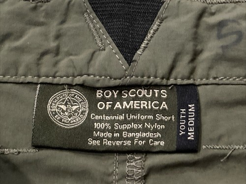 BSA Boy Scouts America Boys Youth Medium Fits 27 x 9 Shorts Green Uniform Cargo - Picture 7 of 12