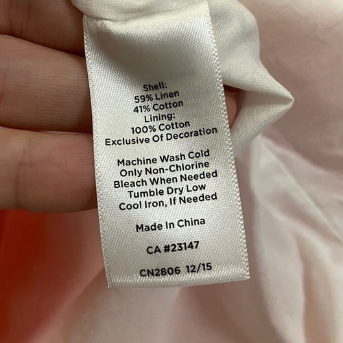 Neu mit Etikett Talbots Minikleid Leinenmischung gestreift Applikation in Lachs und Weiß - 14 - Bild 10 von 13