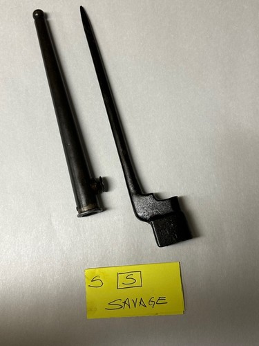 BRITISH WWII ENFIELD SAVAGE N04 MKII SPIKE BAYONET WITH SCABBARD.