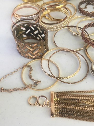 Lote de Tamaños Surtidos Mezcla 50+ Piezas Collares, Pulseras Tono Oro Cobre - Imagen 7 de 19