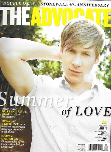 Advocate Gay Magazine Dustin Lance schwarz Stonewall 40. Jahrestag 2009.