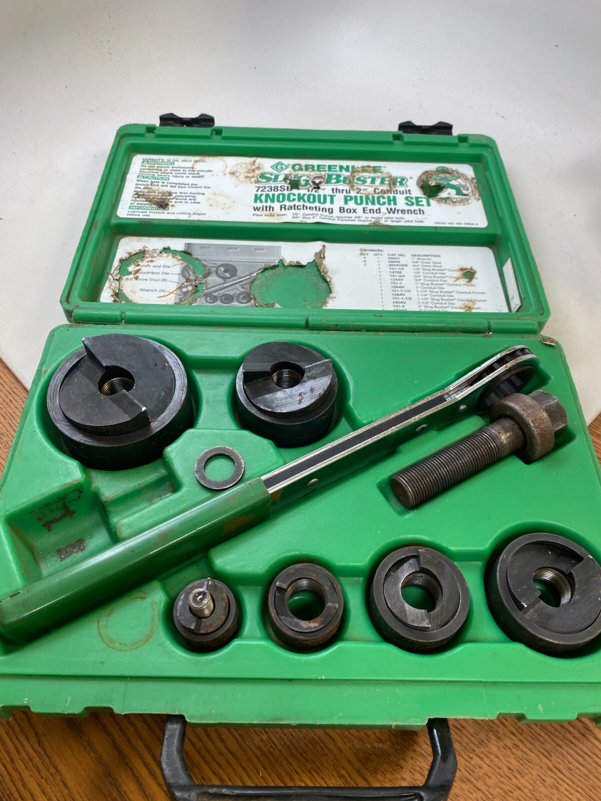Greenlee 7238SB Slug Buster Knockout Punch Set 1/2" is BROKEN! SEE