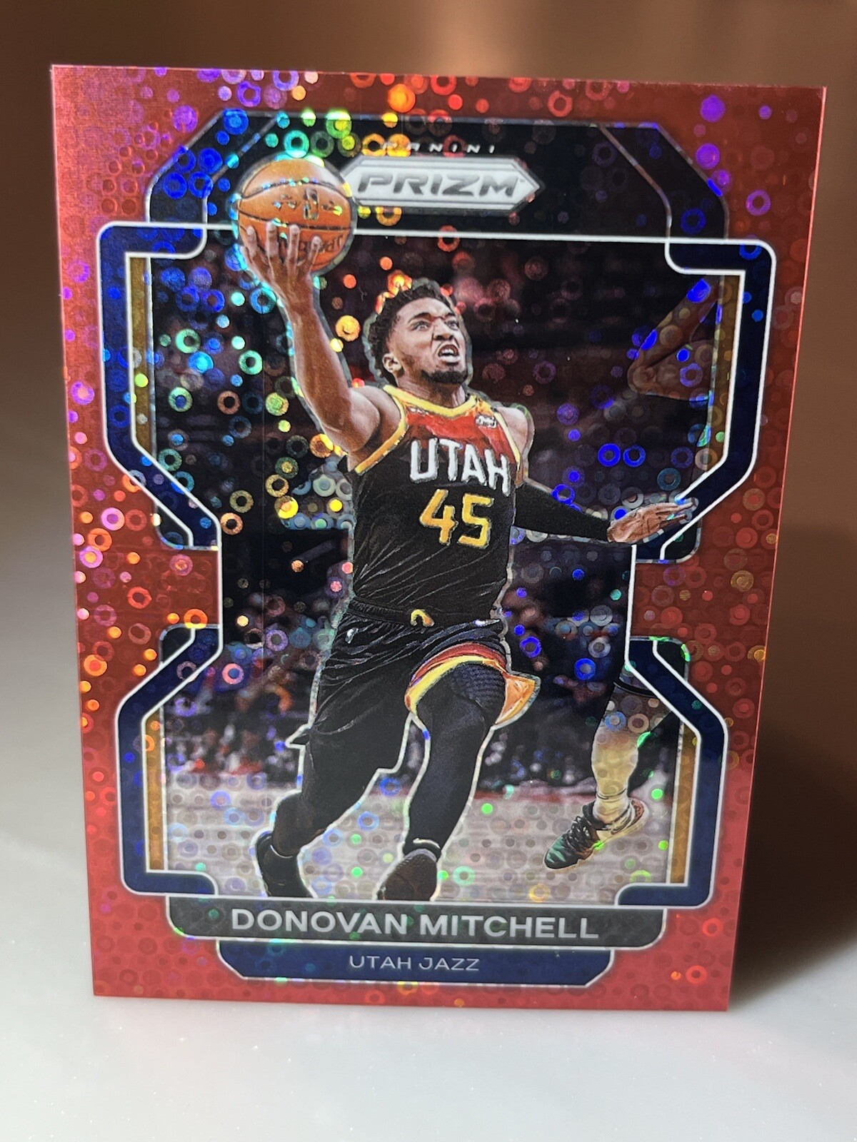 2021-22 Panini Prizm DONOVAN MITCHELL /100 Fast Break Disco Red #72 Jazz Cavs