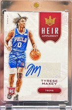 2020-21 Court Kings Tyrese Maxey Heir Apparent Rookie Ruby Auto /99 RC Sixers