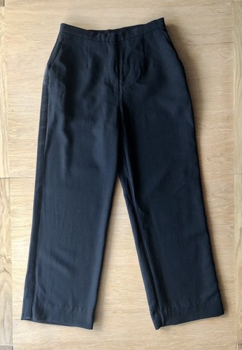 Ladies 100% Wool Tailored Trousers Size 10P By LAURA ASHLEY -Sides Satin Detail - Picture 17 of 20